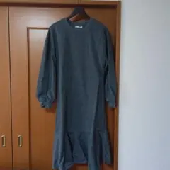 fifth裏起毛スエットマーメイド ワンピース フリル裾グレーM(フォロー割可)