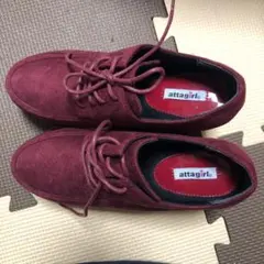 attagirl バーガンディ プラットフォームシューズ ショートブーツ