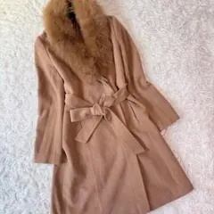 ✨アンゴラ/極美品✨& by ピンキー＆ダイアン ロングコート フォックスファー