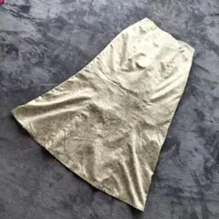 グリーン系 フレアスカート ゴムウエスト