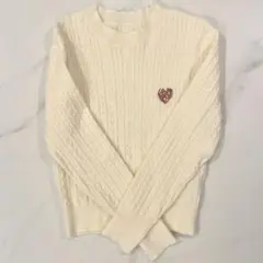GRL ラメハート刺繍ケーブルトニットトップス[so15] アイボリー グレイル