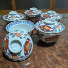 蓋つき煮物椀 5客セット 染付 花柄 どんぶり 藍色 - メルカリ