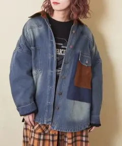 CUBE SUGARキューブシュガー 裏地あったかデニムジャケット未使用タグつき