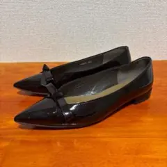 ❀美品 オデットエオディール リボンタイ フラット 23.5cm こげ茶