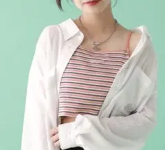 美品　レピピアルマリオ　ハンギョドン　コラボ　ボーダーキャミソール