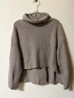 qualite ベージュ タートルネック セーター