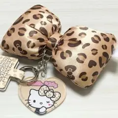 新品未使用 ハローキティ キーホルダー リボンチャーム ギャルキティ ヒョウ柄