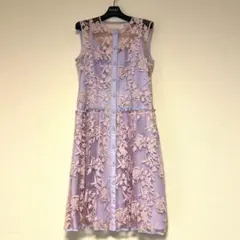 レース刺繍ドレス◆ピンク×ラベンダー