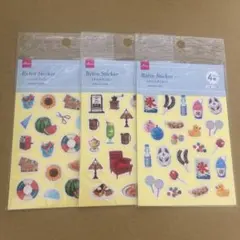 【大人気】ダイソー DAISO レトロステッカー 夏柄 3種類セット 新品未使用のサムネイル