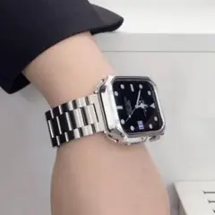 アップルウォッチ　ケース　ベルト　セット　ステンレス　ビジネス　42 44 45