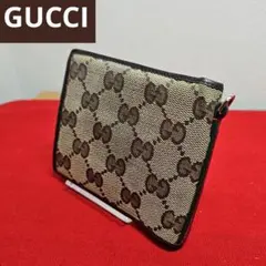 GUCCI グッチ 二つ折り財布 GG柄 シェリーライン キャンバス × レザー