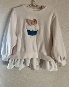 カップケーキ刺繍フリルトレーナー プティマイン