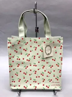 【新品未使用】LADUREEラデュレ オリジナルトートバッグ グリーン/チェリー