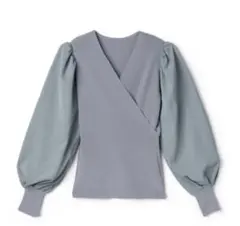 【GRL】袖切り替えカシュクールニットトップス[at1366]