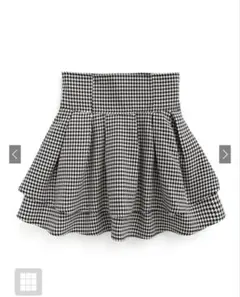 GRL インパン裏地付き千鳥柄フレアミニスカート gm773