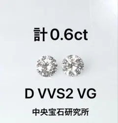 天然ダイヤ ピアス 0.703ct 中央宝石研究所 鑑定書付き SI-2 - メルカリ