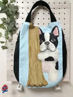 ハンドメイド エッグバッグ 両面リバーシブル ひょっこりかわいいフレンチブル