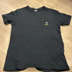 UNIQLO Disney ミッキー刺繍 ポケットTシャツ 140 ブラック