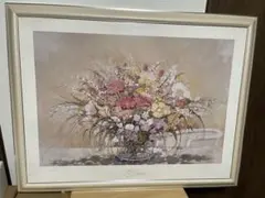 ⭐ 申龍子 S.RYUKO 油絵 油彩 花 静物画 韓国人作家 額装 真作 絵画