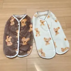 犬服クマ柄フリース 2色セット Mサイズ