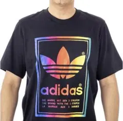adidas originalsカラフルロゴ Tシャツ ブラック