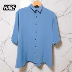 HARE ハレ トロミシャツSS ライトブルー Sサイズ 無地 半袖 襟付きのサムネイル
