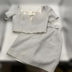 ROBE de FLEURS ギンガムチェック セットアップ M