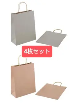 クラフトカラーペーパーバッグ2枚組*2点セット