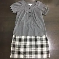 授乳用ワンピース　グレイ　Mサイズ　半袖