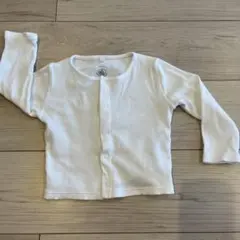 オーガニックコットン ホワイト カーディガン
