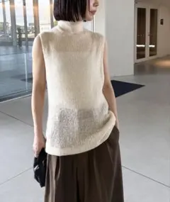 select MOCA by sonハイネックシアーノースリーブロングニット新品