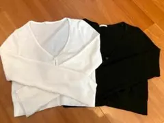 GU シアーカーディガン 2色セット（ホワイト・ブラック） 薄手 羽織り 春夏