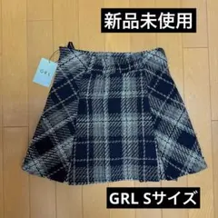 GRL 台形ミニスカート チェック ネイビー