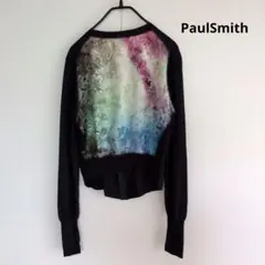 Paul Smith ネイビー シアーカーディガン 長袖バックプリント花柄