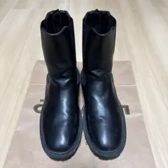 ブラック レザー サイドゴアブーツ　sense of place