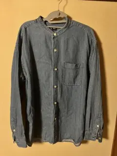 UNIQLO デニムオーバーサイズスタンドカラーシャツ