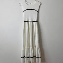 【美品】LILY BROWN リリーブラウン ドッキングニットワンピース 白