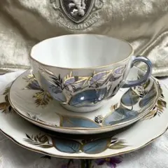 ロモノーソフ♦️月灯り カップ&ソーサー&ケーキ皿 トリオセット 