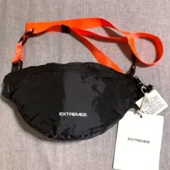 【新品】EXTREMEZ ウエストポーチ ブラック オレンジ ネオンカラー 軽量