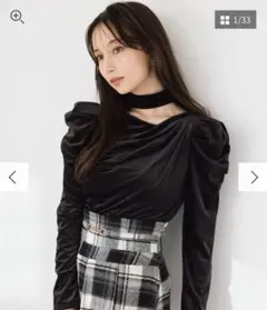 新品　dazzlin チョーカー付ドレープシアーベロアトップス