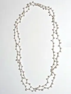 淡水パールロングネックレス 2重