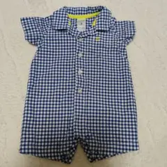 【Carter's】 ロンパース ギンガムチェッ ブルー 3Mのサムネイル