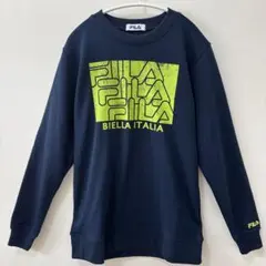 【新品】FILA ロゴプリント トレーナー ネイビー M メンズ
