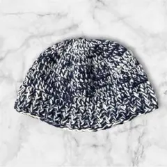 ❤️即発送❤️ニット帽子 ネイビー白crochethat バケハ　ビーニー　ニット帽