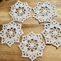 【sa07】レース編み　コースター　ドイリー　ナチュラル　北欧風　きなり