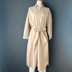 【美品】アーバンリサーチアイテムズ ロングシャツワンピース 長袖 ベルト付 F