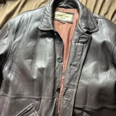 Lémérer homme maille ダークブラウン レザージャケット L