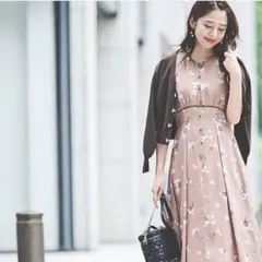 LAISSE PASSE フラワーティータイムプリントワンピース