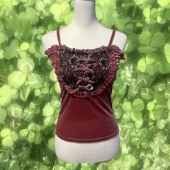 新品 タグ付き LIZLISA ブラウン フリル付きキャミソール 新品 タグ付き LIZLISA ブラウン フリル付きキャミソール LIZ