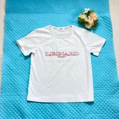 美品　LEONARD SPORT レオナール　刺繍ロゴ 半袖Tシャツ 白のサムネイル